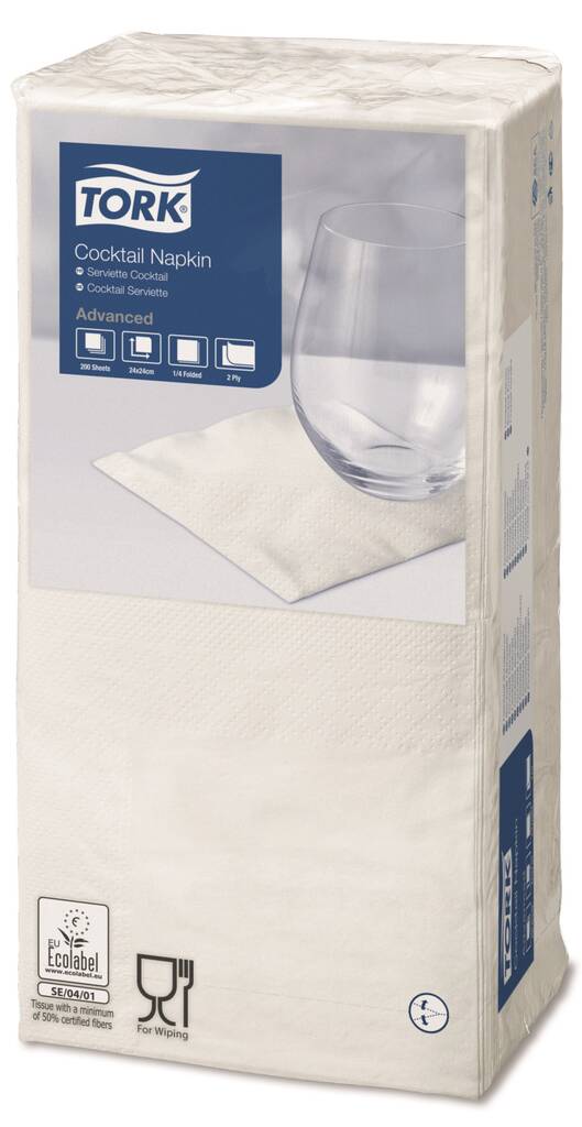 Lautasliina 24x24cm 1/4 TORK Cocktail - Servietit ja lautasliinat - 132437 - 1