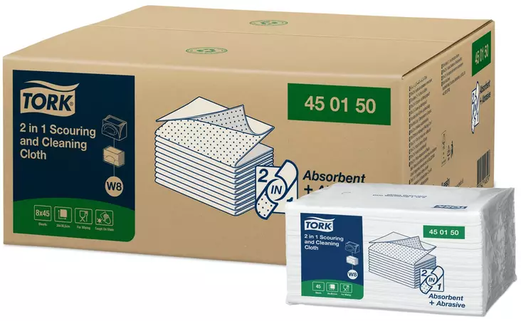 Hankaus- ja puhdistusliina TORK W8 - Kuitukangasliinat ja telineet - 186307 - 1