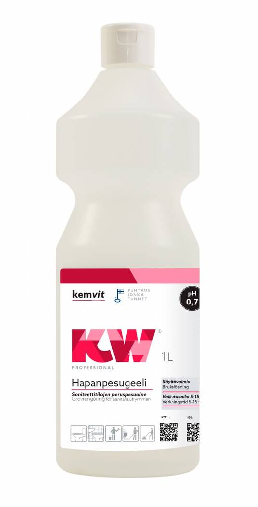 Hapanpesugeeli 1L KW - Saniteettitilojen puhdistusaineet - 169388 - 1