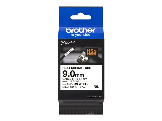 Kutistesukka BROTHER 9mm, 1,5m HSE-221E - Tarranauhat Brother - 171338 - 1