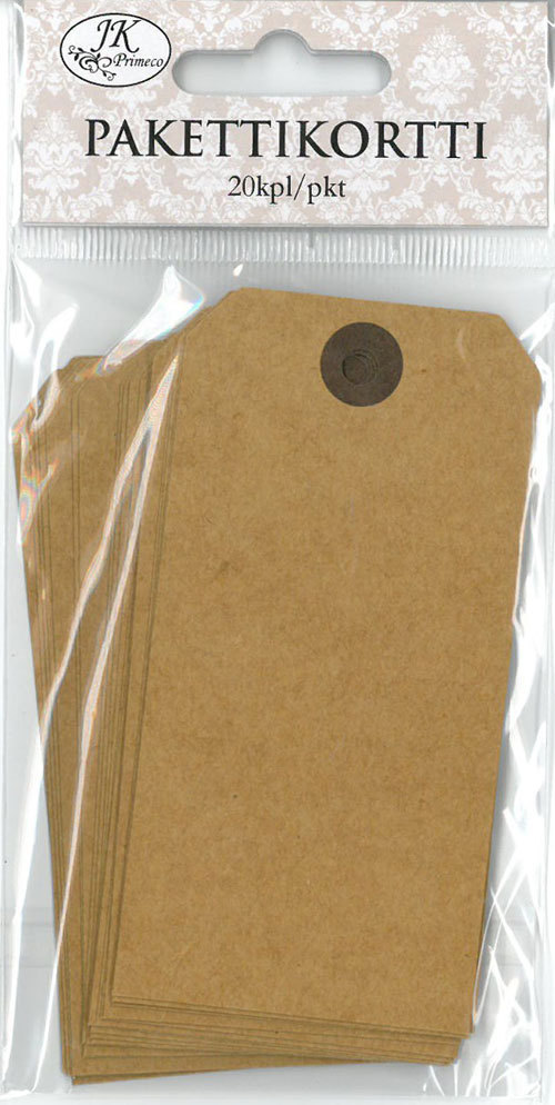 Pakettikortti 5x10cm 20kpl/pkt - Askartelutarvikkeet/kartongit - 147208 - 1