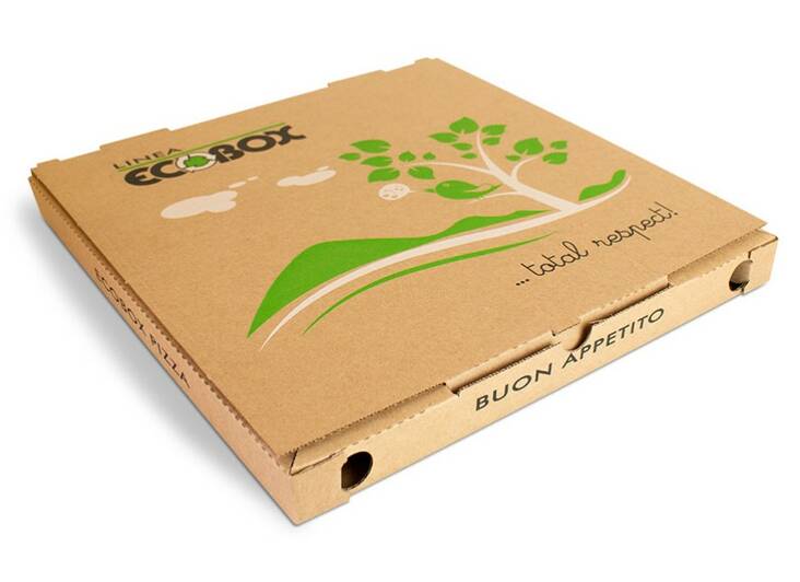 Pizzalaatikko 32x32x3cm Ecobox - Take away ja annosrasiat - 170178 - 1
