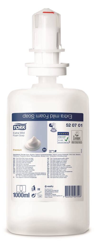 Vaahtosaippua TORK 1L Premium S4 - Saippuat ja annostelijat - 126138 - 1