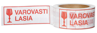 Huomioteippi 50mmx66m VAROVASTI LASIA - Muut erikoisteipit - 104589 - 1