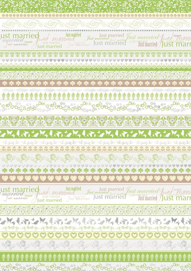 Just married borders -kartonki A4 220g - Askartelutarvikkeet - 137419 - 1