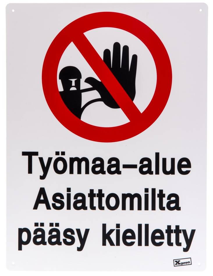 Opaste Työmaa-alue - Kyltit ja opasteet - 140119 - 1