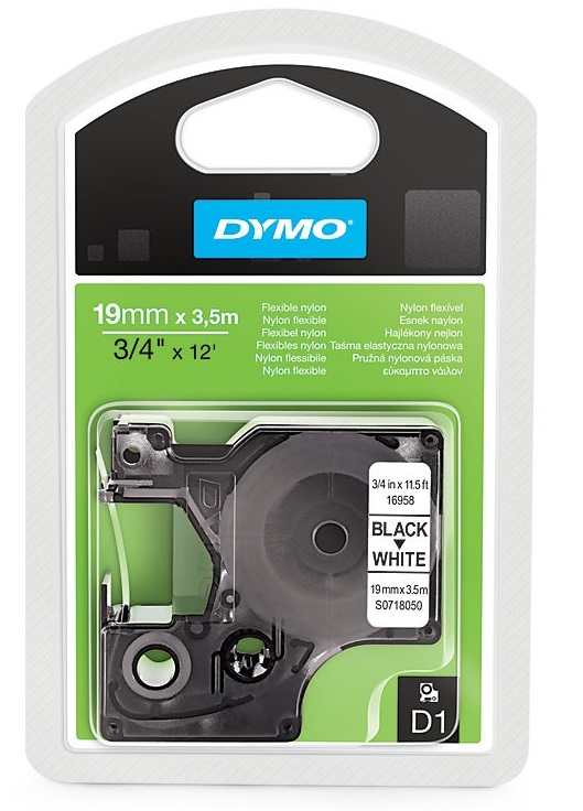 Tarranauha DYMO 19mm 16958 nylon - Tarra- ja kohokirjoitinteipit Dymo - 113989 - 1