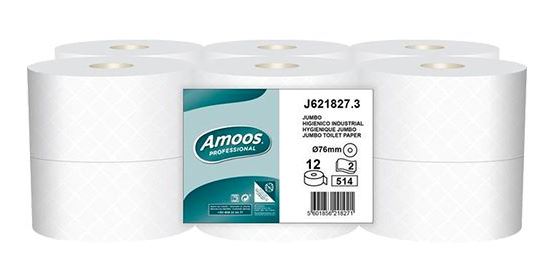 WC-paperi Amoos PIKKU JUMBO, 76mm hylsy - Minijumborullat ja annostelijat - 143069 - 1