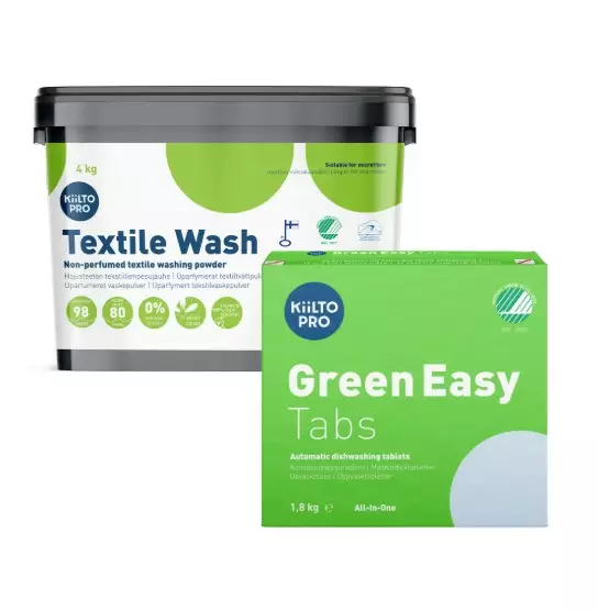 Konetiskitabletti + pyykkijauhe KIILTO Pro - N. 55 € - 187319 - 1